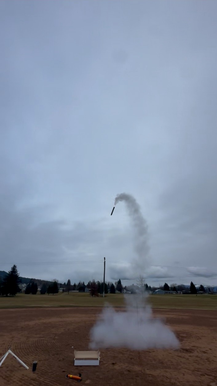 Rocket tumbling during an early flight test