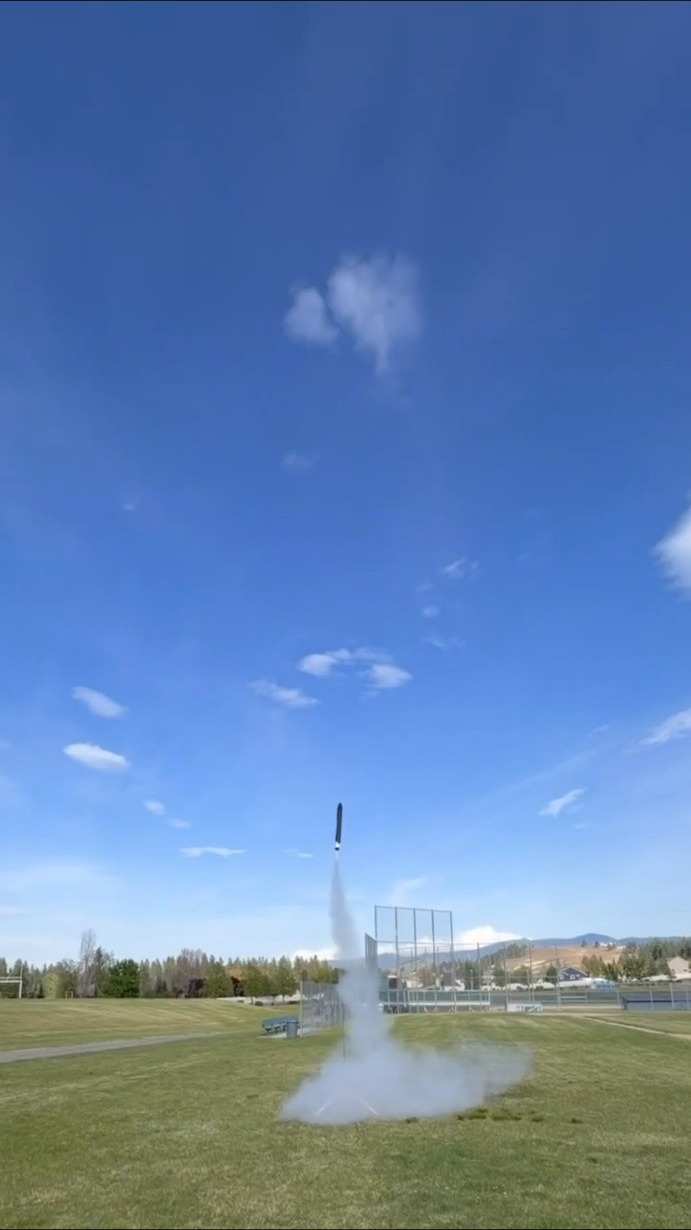 TVC rocket at liftoff